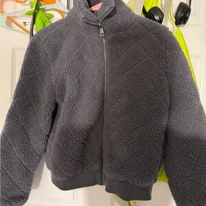 Knox Rose Charcoal Gray Sherpa Jacket